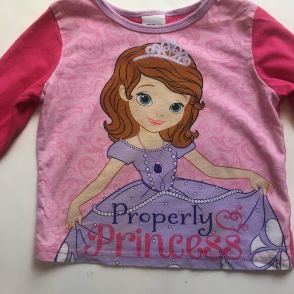 Disney Sofia The First Size 2 Pajama Top Toddler Girl Properly Princess Pink - Picture 1 of 8